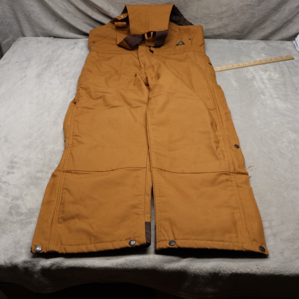 Ridgecut Bib Overalls Mens Medium Short Brown Canvas Rugged Carpenter 40x32